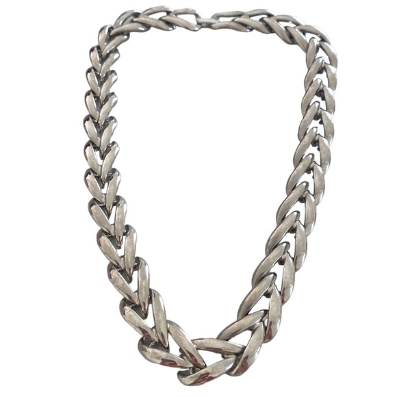 Vintage Napier silver tone collier necklace chain chunky - Picture 7 of 11